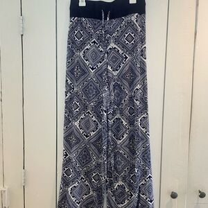 Hot Kiss Blue and White Wide Leg Pants